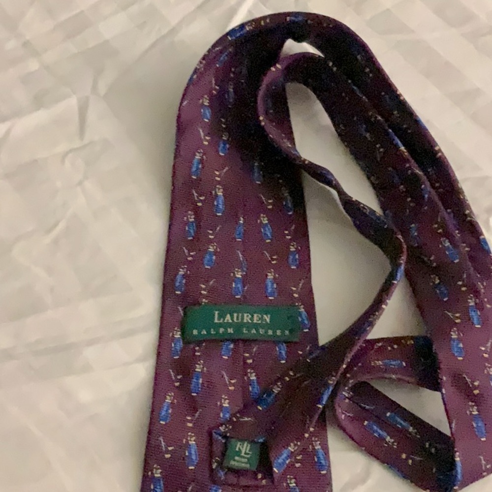 Ralph Lauren “Lauren” 100% Made In U.S.A. Silk Tie - Picture 3 of 4